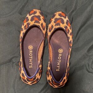 Rothy's Navy Leopard Flats